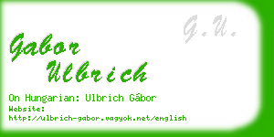 gabor ulbrich business card