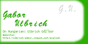 gabor ulbrich business card